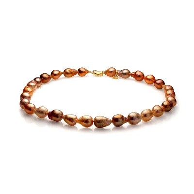 Ожерелье из японского барочного шоколадного жемчуга класса ААА. Жемчужины 11-12 мм