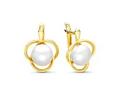 Серьги из серебра c белыми речными жемчужинами 8,5-9 мм