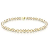 Ожерелье из золотистого круглого морского Австралийского жемчуга 9-11,8 мм. Качество наивысшее ААА