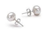 Пусеты из серебра 925 пробы с белыми речными жемчужинами 8-8,5 мм