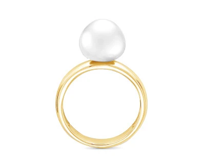 Кольцо из серебра с белой морской Австралийской жемчужиной 11-11,5 мм