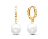 Серьги из серебра c белыми речными жемчужинами 9-10 мм