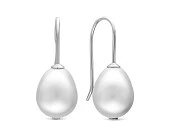 Серьги из серебра с белыми речными жемчужинами 10-11 мм