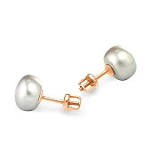 Пусеты из серебра 925 пробы с серебристыми речными жемчужинами 9-9,5 мм