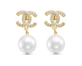 Серьги из серебра с белыми речными жемчужинами 9,5-10 мм