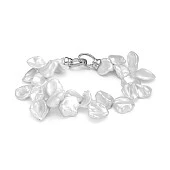 Браслет из белого речного жемчуга барокко. Жемчужины 10-10,5 мм