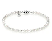 Браслет из белых речных барочных мини-жемчужин класса ААА. Жемчужины 3,5-4 мм