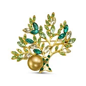 Брошь "Деревце" из сплава с морской Австралийской жемчужиной 10,6-10,9 мм