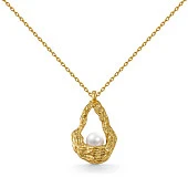 Колье из серебра 925 пробы с белой речной жемчужиной 6-6,5 мм