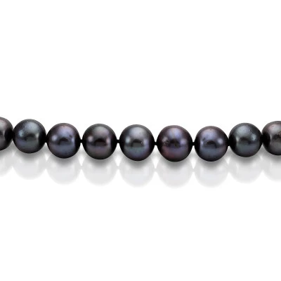 Ожерелье из черного круглого речного жемчуга класса ААА. Жемчужины 8,5-9,5 мм
