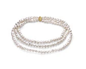 Ожерелье 3-рядное из белого барочного речного жемчуга класса ААА. Жемчужины 9-10 мм