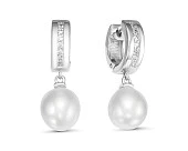 Серьги из серебра с белыми морскими Австралийскими жемчужинами 9,6-9,9 мм