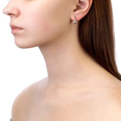 Серьги из серебра c белыми речными жемчужинами 6-6,5 мм