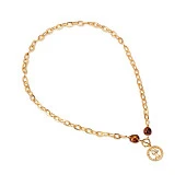 Цепочка-колье из ювелирного сплава с шоколадным барочным жемчугом 13-15 мм