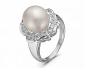 Кольцо из серебра с белой речной жемчужиной 10,5 мм
