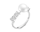 Кольцо из серебра с белой речной жемчужиной 8 мм