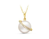 Подвеска из золота с белой морской Австралийской жемчужиной 12-12,5 мм