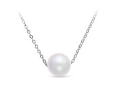 Цепочка из белого золота с белой круглой морской жемчужиной 8,5-9 мм. Длина 50 см Цепочка из белого золота с белой круглой морской жемчужиной 8,5-9 мм. Длина 50 см