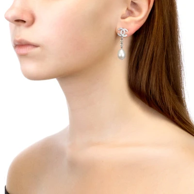 Серьги из серебра c белыми речными жемчужинами 10-11 мм