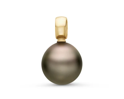 Подвеска из золота с каплевидной морской Таитянской жемчужиной 13-13,5 мм