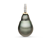 Подвеска из золота с черной морской Таитянской жемчужиной 15-15,5 мм