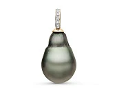 Подвеска из золота с черной морской Таитянской жемчужиной 15-15,5 мм