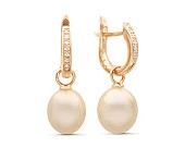 Серьги из серебра с розовыми речными жемчужинами 9,5-10 мм