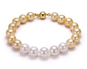 Браслет "микс" из круглого морского Австралийского жемчуга 8-9,2 мм. Класс АА+