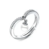 Кольцо из белого золота с белой морской жемчужиной Акойя 7-7,5 мм