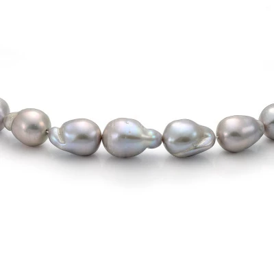 Ожерелье из серого барочного речного жемчуга. Жемчужины 13-16 мм