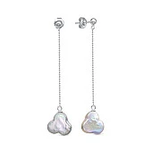 Серьги из серебра с серебристыми жемчужинами "Барокко" 14 мм