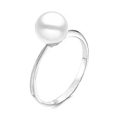 Кольцо из серебра с белой речной жемчужиной 7,5-8 мм