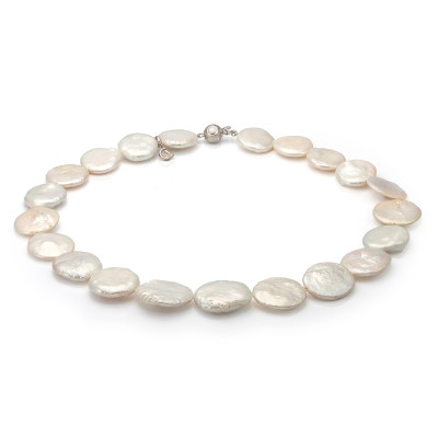 Ожерелье из белого барочного речного жемчуга класса ААА. Жемчужины 15-17 мм