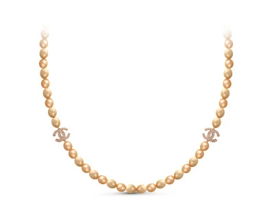 Колье из золотистого барочного жемчуга со вставками из серебра. Жемчужины 10-11 мм