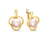 Серьги из серебра с розовыми речными жемчужинами 8,5-9 мм