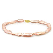 Ожерелье из японского розового барочного жемчуга класса ААА. Жемчужины 12-17 мм