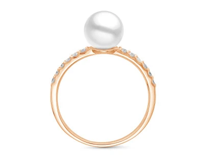 Кольцо из серебра с белой речной жемчужиной 7-7,5 мм