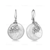 Серьги из серебра с белым барочным жемчугом 14 мм