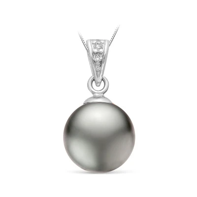 Кулон из серебра с серебристой жемчужиной "Майорика" 14 мм