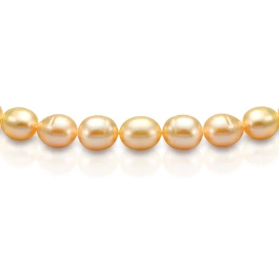 Ожерелье из розового рисообразного речного жемчуга. Жемчужины 10-11 мм