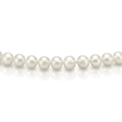 Ожерелье из белого круглого речного жемчуга класса АА+. Жемчужины 7-7,5 мм