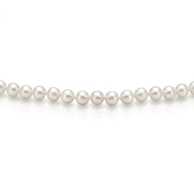 Ожерелье из белого круглого речного жемчуга класса ААА. Жемчужины 6-6,5 мм