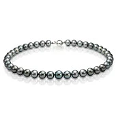 Ожерелье из черного круглого морского Таитянского жемчуга 9,1-11,6 мм. Качество наивысшее ААА