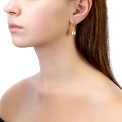 Серьги из серебра c белыми речными жемчужинами 8 мм