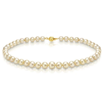 Ожерелье из золотистого круглого морского Австралийского жемчуга 10-12,1 мм. Качество высокое АА+