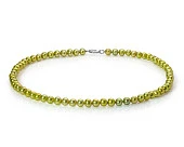 Ожерелье из фисташкового круглого речного жемчуга. Жемчужины 6-6,5 мм