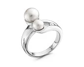 Кольцо из серебра с белыми речными жемчужинами 5,5-7,5 мм