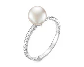 Кольцо из серебра с белой речной жемчужиной 7,5-8 мм