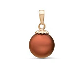 Кулон из серебра с шоколадной круглой речной жемчужиной 10-10,5 мм