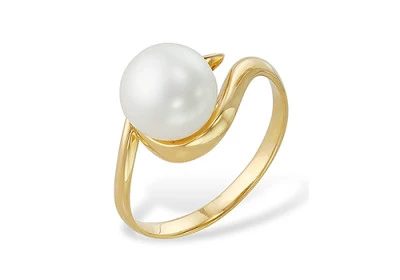 Кольцо из серебра с белой речной жемчужиной 7,5-8 мм